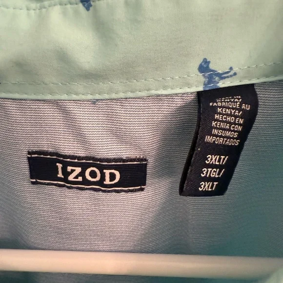 IZOD Men's Light Blue Shirt with Horse Print - Picture 2 of 4